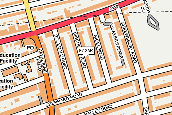 E7 8AR map - OS OpenMap – Local (Ordnance Survey)