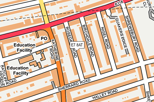 E7 8AT map - OS OpenMap – Local (Ordnance Survey)