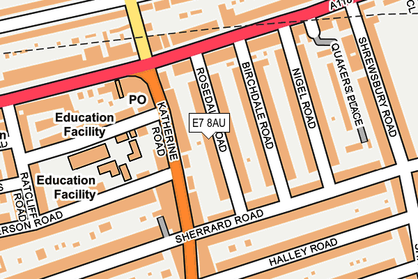 E7 8AU map - OS OpenMap – Local (Ordnance Survey)