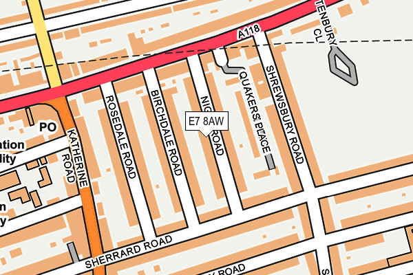 E7 8AW map - OS OpenMap – Local (Ordnance Survey)