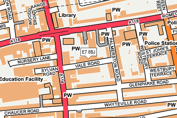 E7 8BJ map - OS OpenMap – Local (Ordnance Survey)