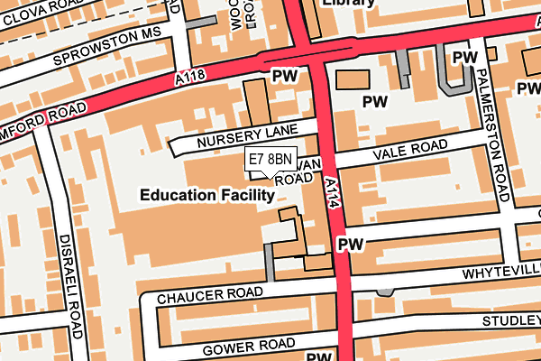 E7 8BN map - OS OpenMap – Local (Ordnance Survey)