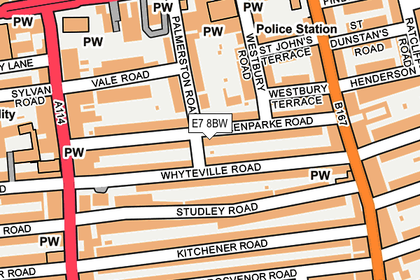 E7 8BW map - OS OpenMap – Local (Ordnance Survey)