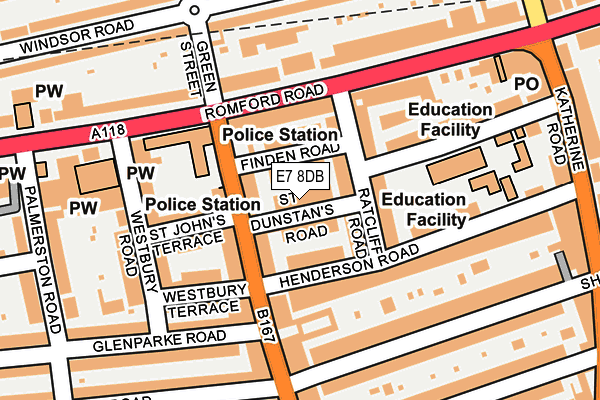 E7 8DB map - OS OpenMap – Local (Ordnance Survey)