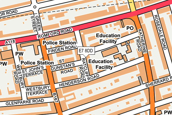 E7 8DD map - OS OpenMap – Local (Ordnance Survey)