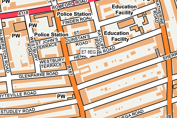 E7 8EG map - OS OpenMap – Local (Ordnance Survey)