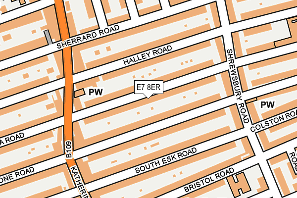 E7 8ER map - OS OpenMap – Local (Ordnance Survey)