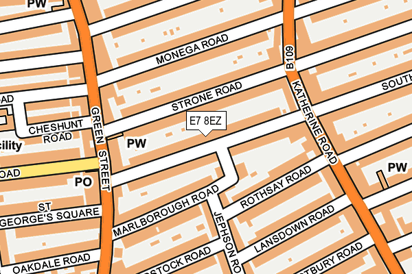 E7 8EZ map - OS OpenMap – Local (Ordnance Survey)