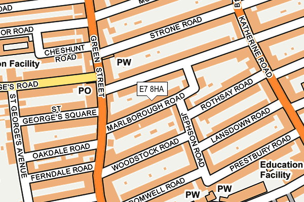 E7 8HA map - OS OpenMap – Local (Ordnance Survey)