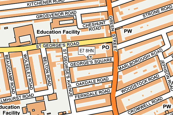 E7 8HN map - OS OpenMap – Local (Ordnance Survey)