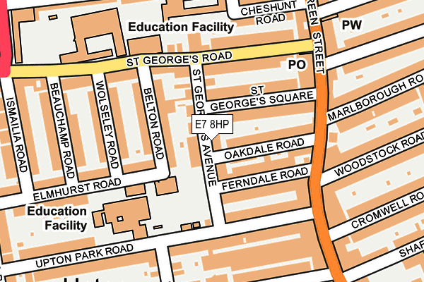 E7 8HP map - OS OpenMap – Local (Ordnance Survey)