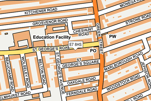 E7 8HS map - OS OpenMap – Local (Ordnance Survey)