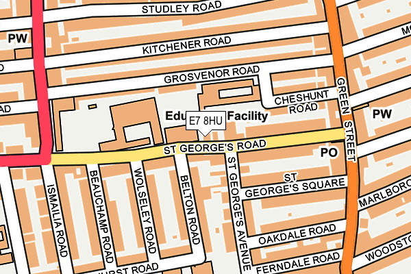 E7 8HU map - OS OpenMap – Local (Ordnance Survey)