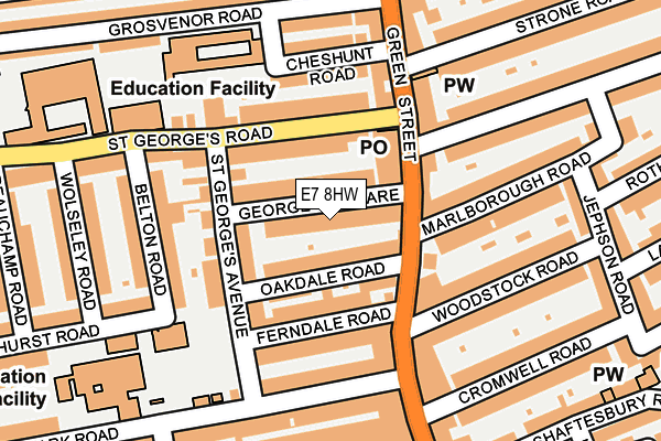 E7 8HW map - OS OpenMap – Local (Ordnance Survey)