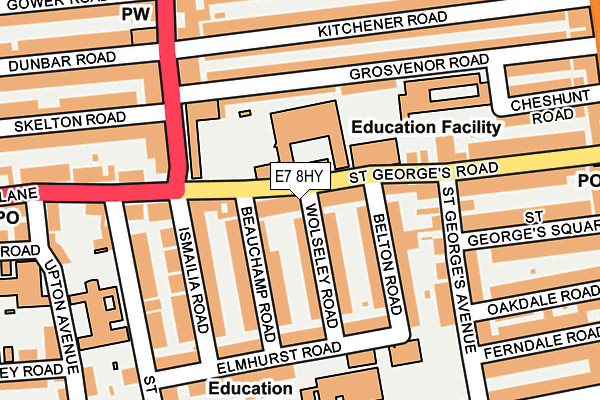 E7 8HY map - OS OpenMap – Local (Ordnance Survey)