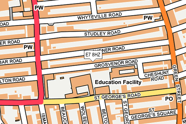 E7 8HZ map - OS OpenMap – Local (Ordnance Survey)