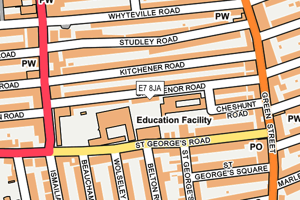 E7 8JA map - OS OpenMap – Local (Ordnance Survey)