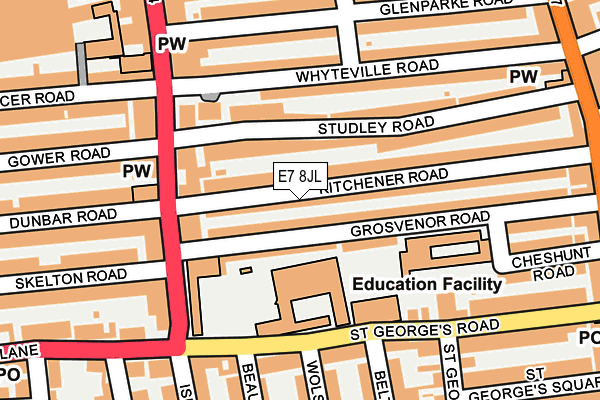 E7 8JL map - OS OpenMap – Local (Ordnance Survey)