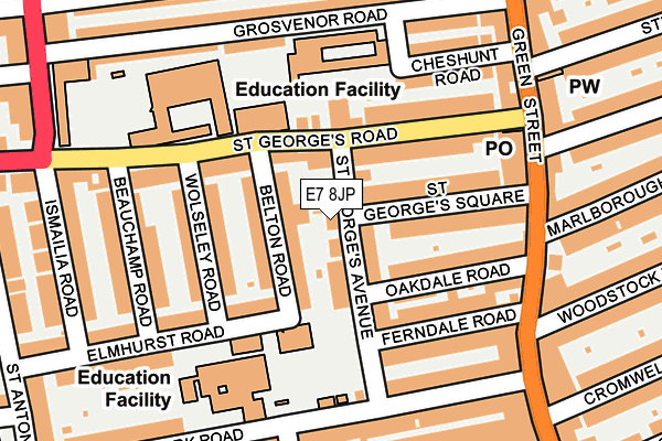 E7 8JP map - OS OpenMap – Local (Ordnance Survey)