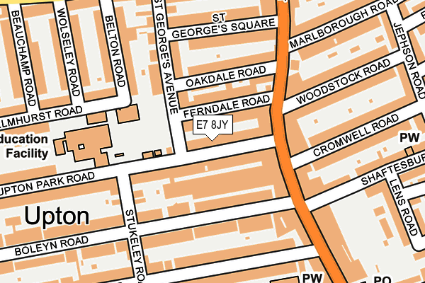 E7 8JY map - OS OpenMap – Local (Ordnance Survey)