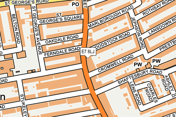 E7 8LJ map - OS OpenMap – Local (Ordnance Survey)