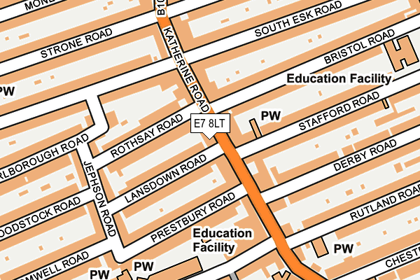 E7 8LT map - OS OpenMap – Local (Ordnance Survey)