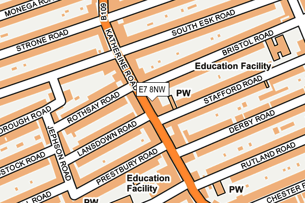 E7 8NW map - OS OpenMap – Local (Ordnance Survey)