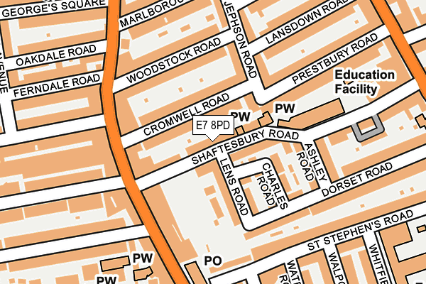 E7 8PD map - OS OpenMap – Local (Ordnance Survey)
