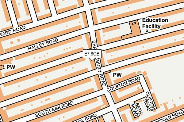 E7 8QB map - OS OpenMap – Local (Ordnance Survey)