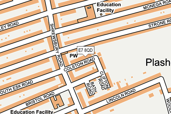 E7 8QD map - OS OpenMap – Local (Ordnance Survey)