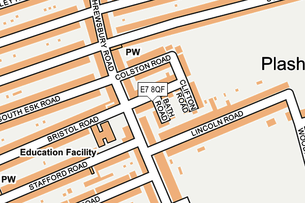 E7 8QF map - OS OpenMap – Local (Ordnance Survey)