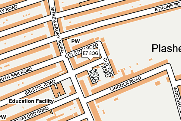 E7 8QG map - OS OpenMap – Local (Ordnance Survey)