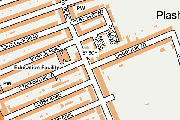 E7 8QH map - OS OpenMap – Local (Ordnance Survey)