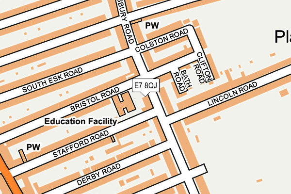 E7 8QJ map - OS OpenMap – Local (Ordnance Survey)