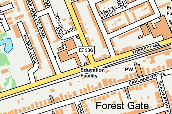 E7 9BG map - OS OpenMap – Local (Ordnance Survey)