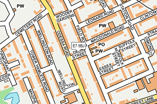 E7 9BJ map - OS OpenMap – Local (Ordnance Survey)