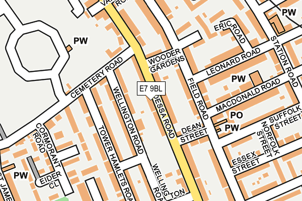 E7 9BL map - OS OpenMap – Local (Ordnance Survey)