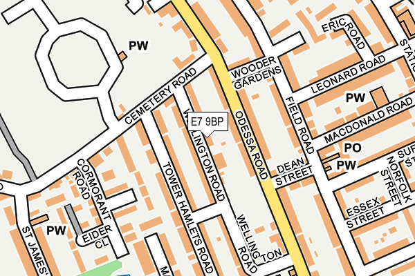 E7 9BP map - OS OpenMap – Local (Ordnance Survey)