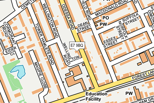 E7 9BQ map - OS OpenMap – Local (Ordnance Survey)