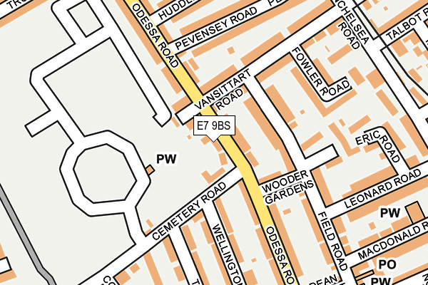 E7 9BS map - OS OpenMap – Local (Ordnance Survey)