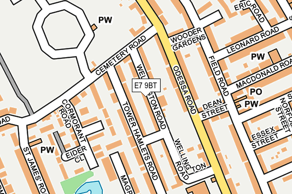 E7 9BT map - OS OpenMap – Local (Ordnance Survey)