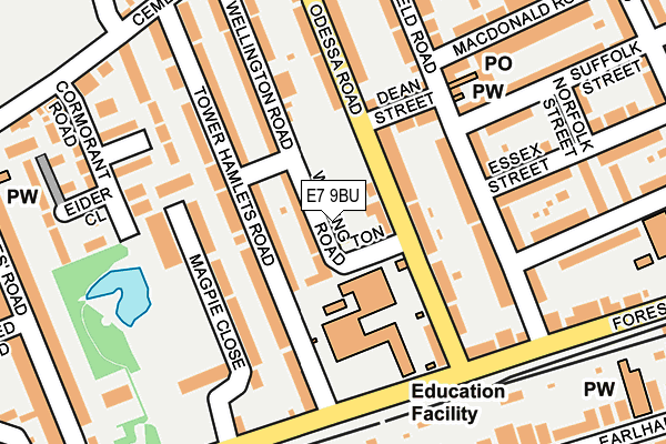 E7 9BU map - OS OpenMap – Local (Ordnance Survey)