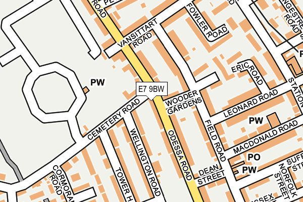 E7 9BW map - OS OpenMap – Local (Ordnance Survey)