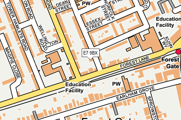 E7 9BX map - OS OpenMap – Local (Ordnance Survey)