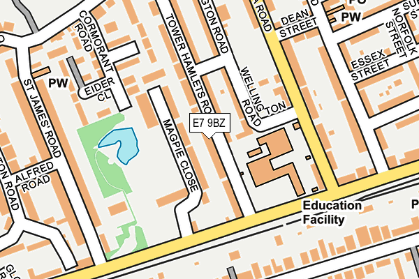 E7 9BZ map - OS OpenMap – Local (Ordnance Survey)