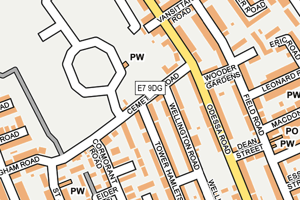 E7 9DG map - OS OpenMap – Local (Ordnance Survey)