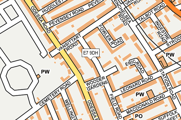 E7 9DH map - OS OpenMap – Local (Ordnance Survey)