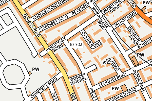 E7 9DJ map - OS OpenMap – Local (Ordnance Survey)