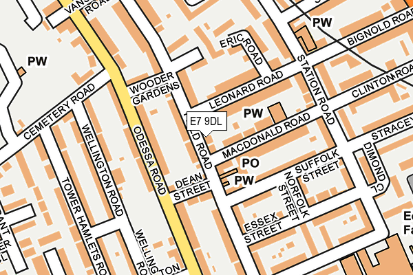 E7 9DL map - OS OpenMap – Local (Ordnance Survey)