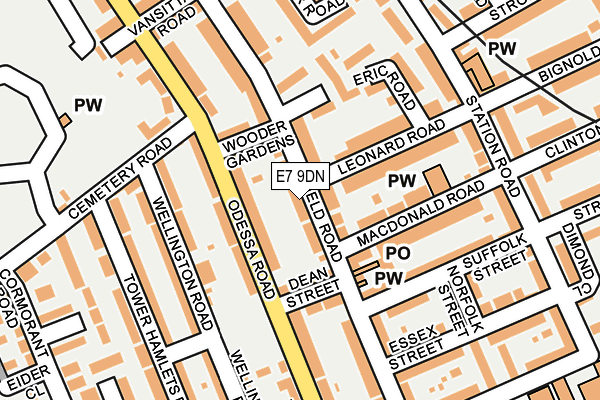 E7 9DN map - OS OpenMap – Local (Ordnance Survey)